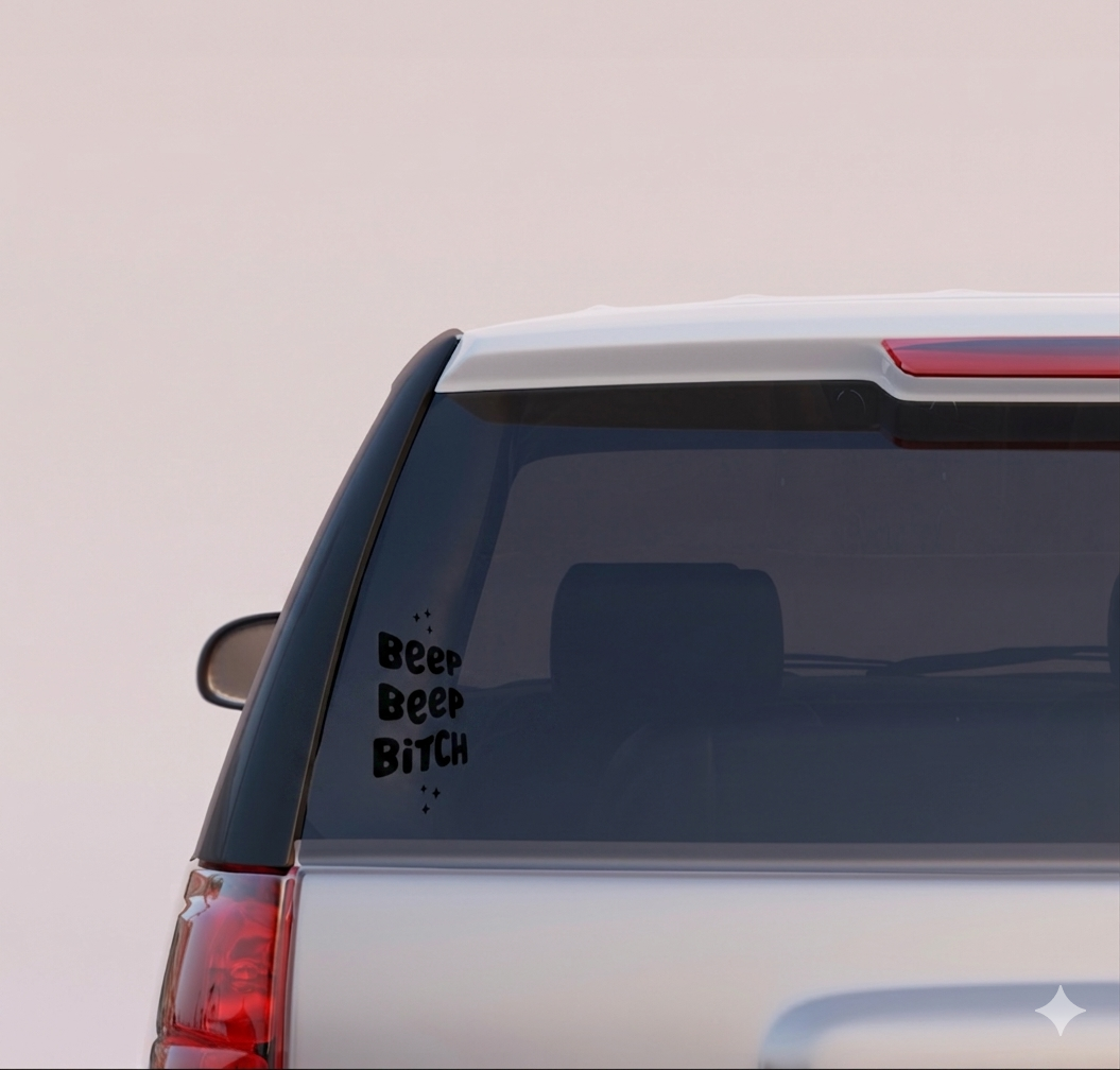 Beep Beep Car Window Decal
